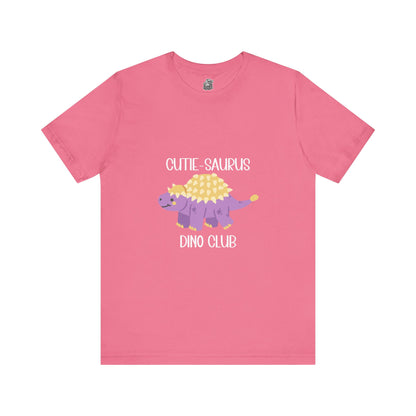 Ankylosaurus Ankylosaurus Cutie Saurus Dino Club Purple - White Graphic - Unisex Jersey Short Sleeve Tee Super Comfy Dino T-Shirt Gift