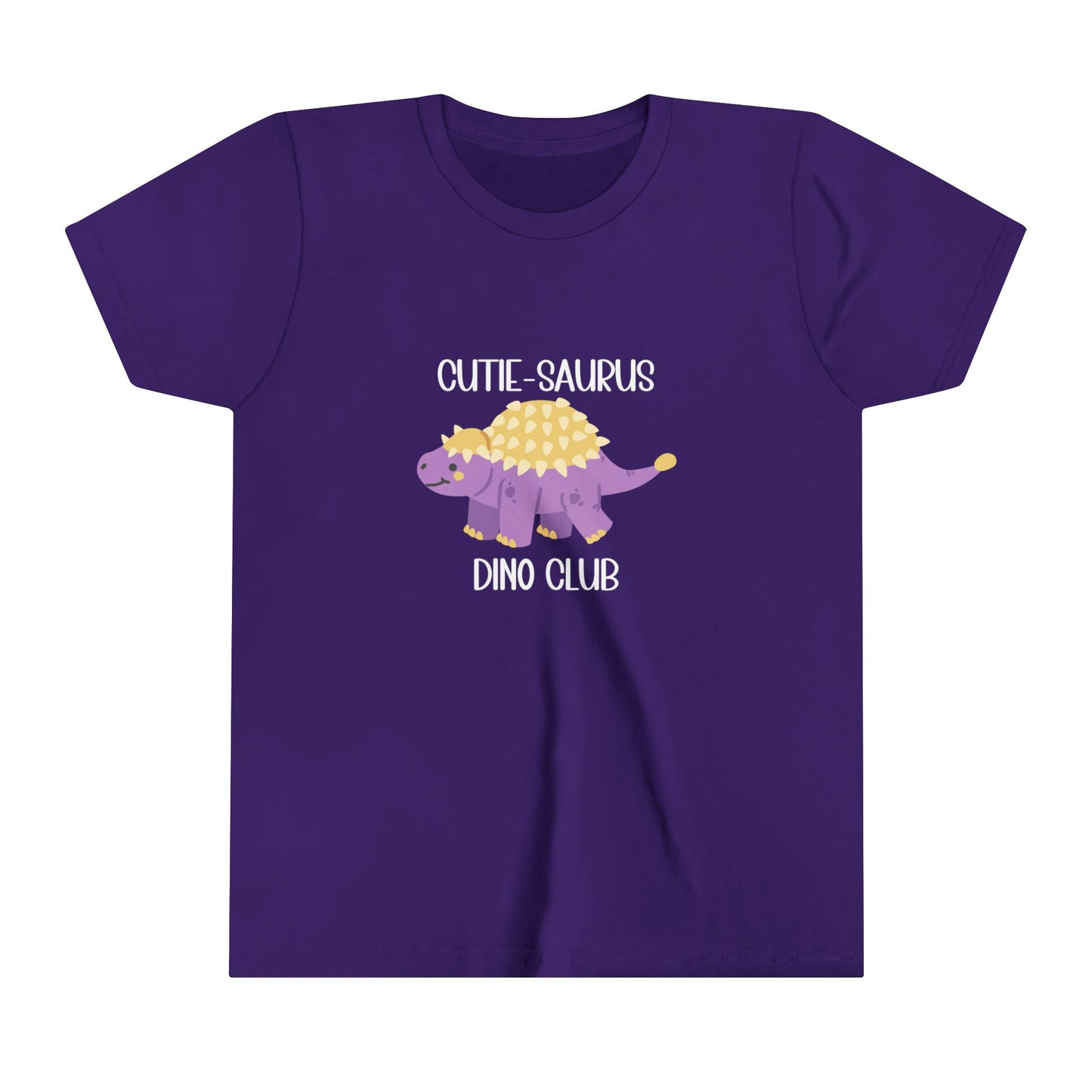 Youth Ankylosaurus Cutie Saurus Dino Club Purple - White Graphic - Unisex Jersey Short Sleeve Tee Super Comfy Dino T-Shirt Gift