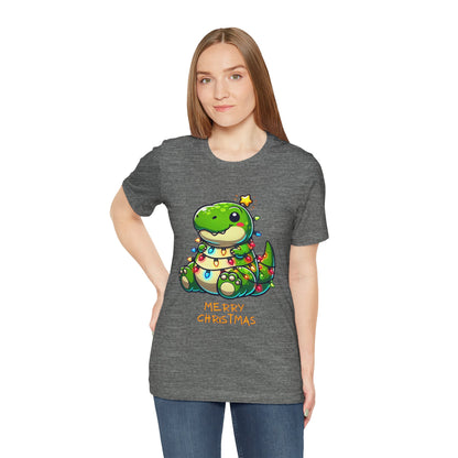 Merry Christmas - Tree Rex Larry- Unisex Jersey Short Sleeve Tee Super Comfy Dino T-Shirt Gift