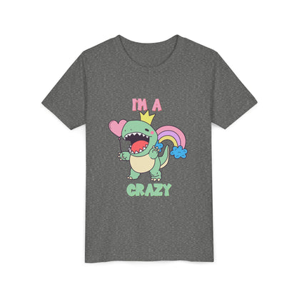 Crazy Cretaceous Cutie Youth Size T-Shirt for kids who love dinosaurs