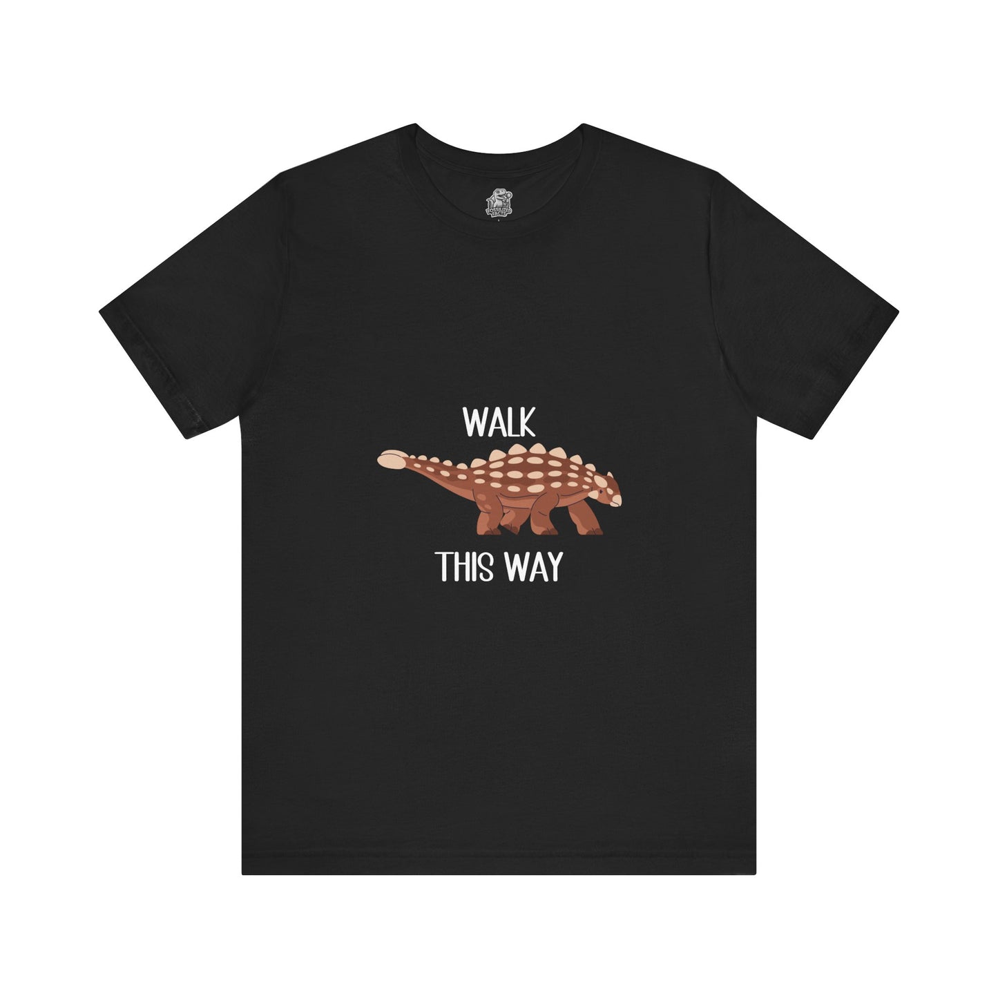 Ankylosaurus Walk This Way White Graphic - Unisex Jersey Short Sleeve Tee Super Comfy Dino T-Shirt Gift