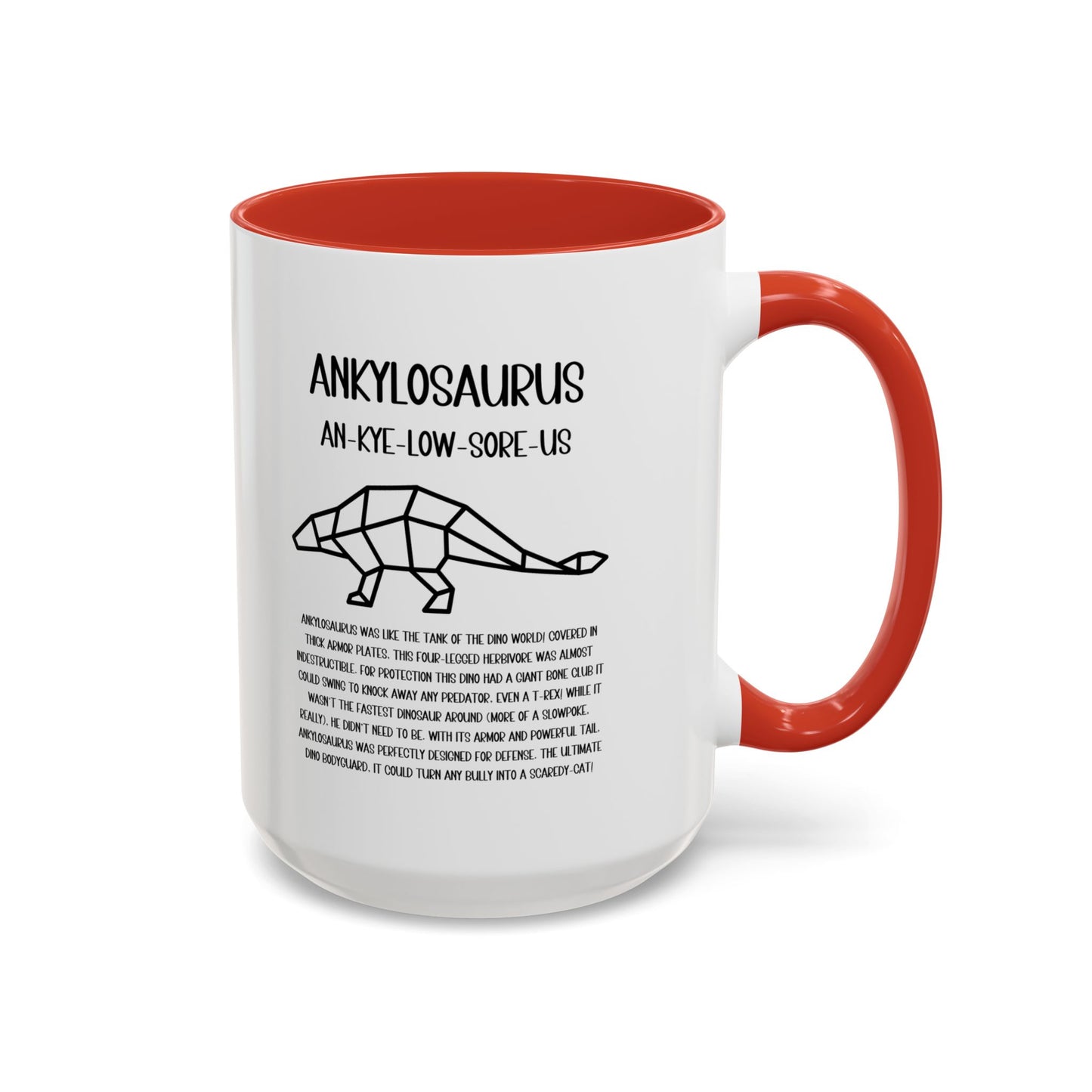 Polygon Ankylosaurus Mug with Detailed Black Graphic Amazing Gift for the Dino Lovers in your life