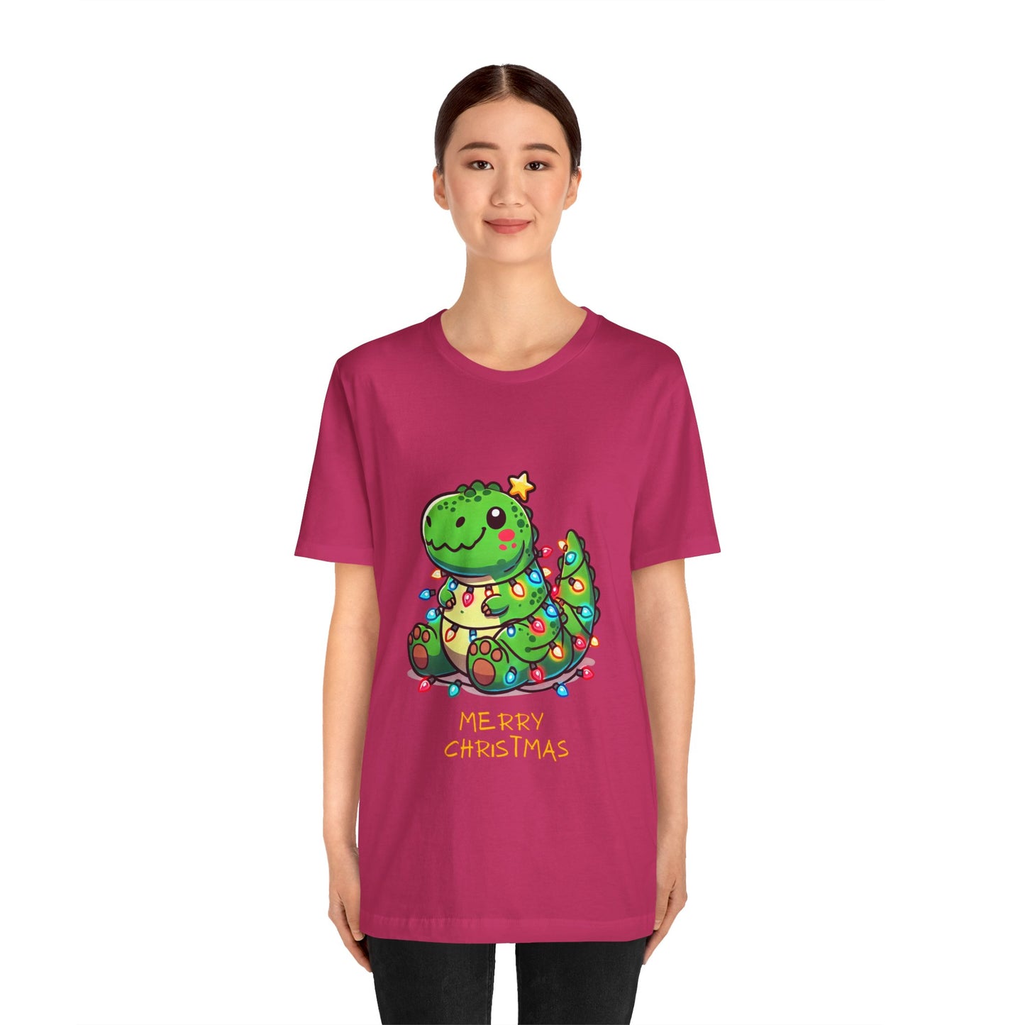 Merry Christmas - Tree Rex Kerry - Unisex Jersey Short Sleeve Tee Super Comfy Dino T-Shirt Gift