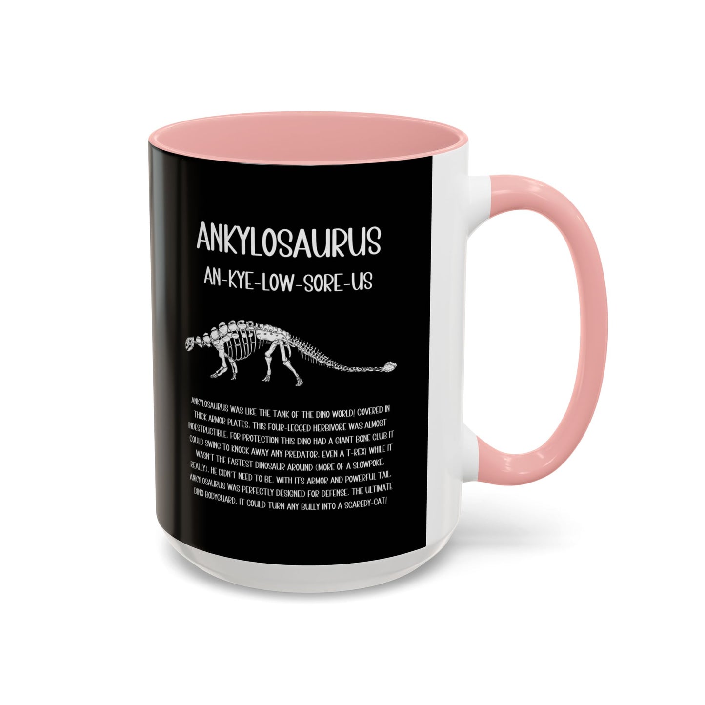 Fossil Ankylosaurus Mug with Detailed White Graphic Amazing Gift for the Dino Lovers in your life