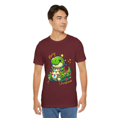 Tree Rex Merry Christmas Larry- Unisex Jersey Short Sleeve Tee Super Comfy Dino T-Shirt Gift