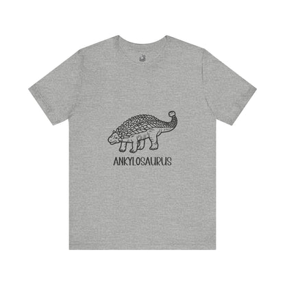 Outlined Ankylosaurus Black Graphic - Unisex Jersey Short Sleeve Tee Super Comfy Dino T-Shirt Gift