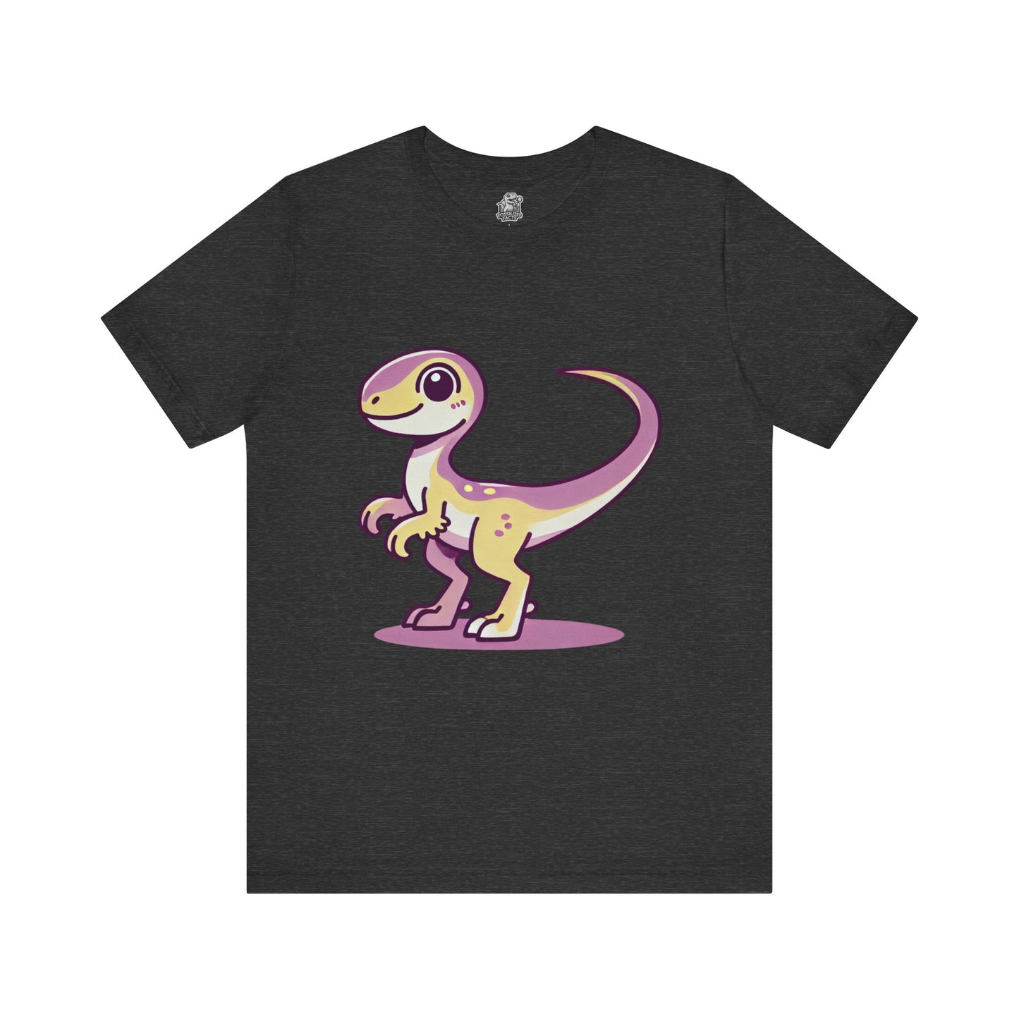 Lavender & Yellow Cartoon Velociraptor - Unisex Jersey Short Sleeve Tee Super Comfy Dino T-Shirt Gift