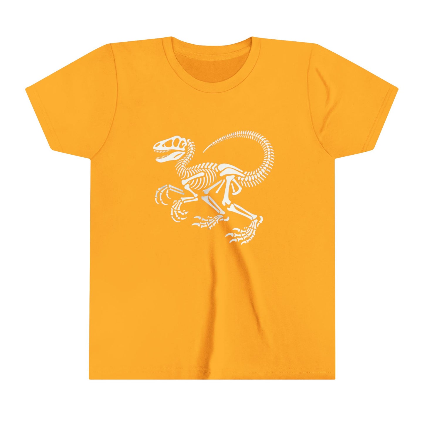 Youth Classic Velociraptor Skeleton Tee – Bold Fossil Design for Dino Fans! 🦖🦴⚒️ Unisex Jersey Short Sleeve Tee Super Comfy Dino T-Shirt Gift