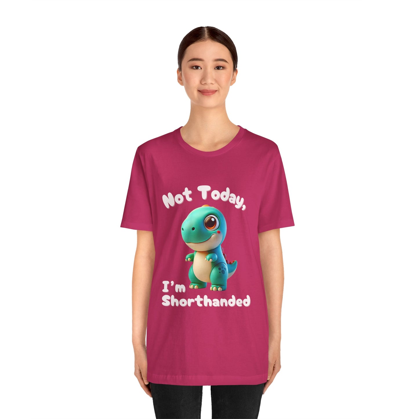 Cute Blue Not Today, I’m Shorthanded T-Shirt – Cute & Funny Dino Design for All Ages