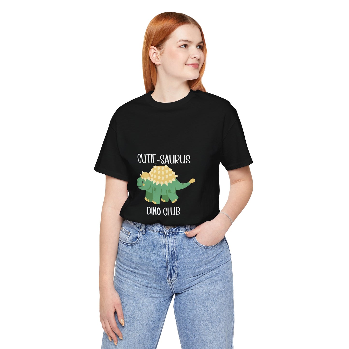 Ankylosaurus Cutie Saurus Dino Club Green - White Graphic - Unisex Jersey Short Sleeve Tee Super Comfy Dino T-Shirt Gift