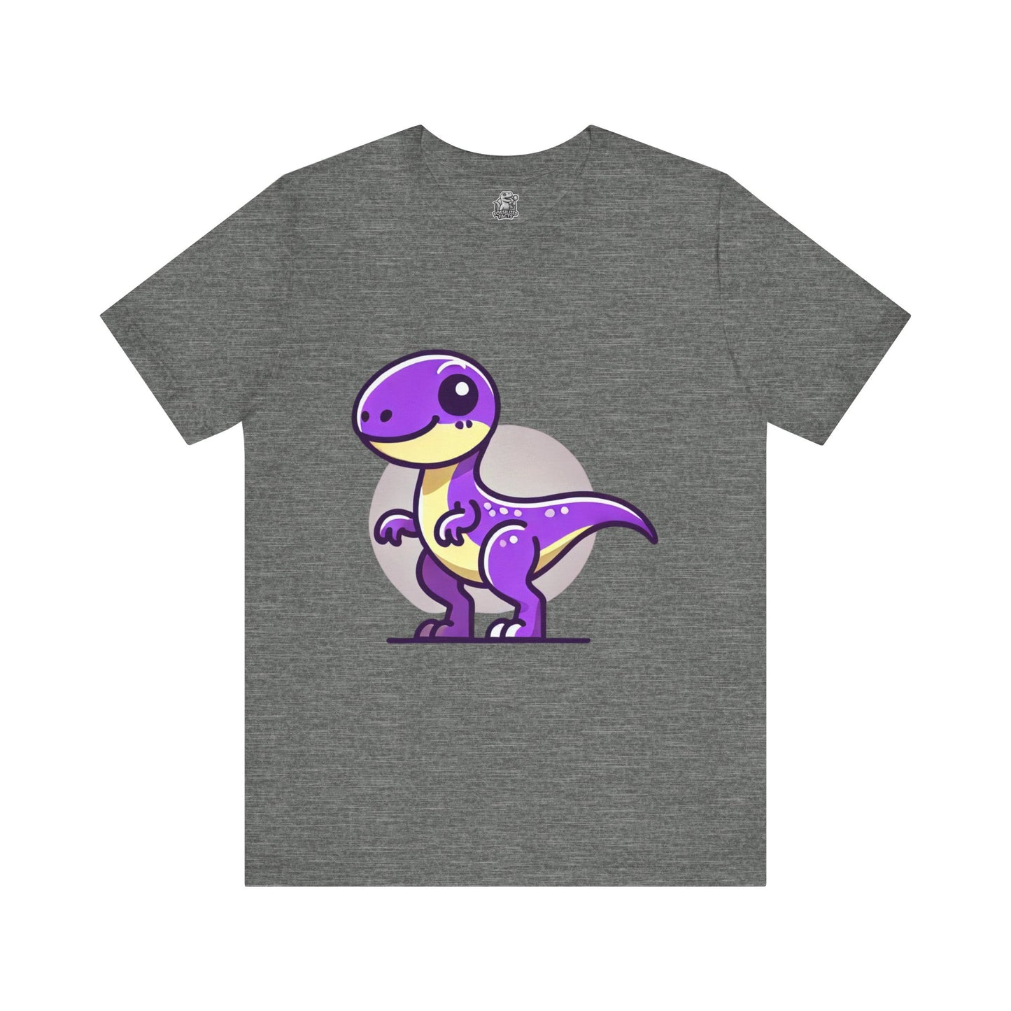 Purple Solar Cartoon Velociraptor - Unisex Jersey Short Sleeve Tee Super Comfy Dino T-Shirt Gift