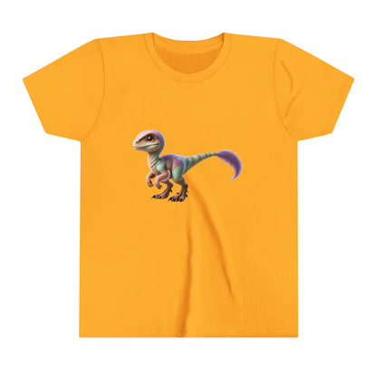 Youth Dreamy Pastel Velociraptor Tee – Soft & Stylish Dino Vibes in Lavender & Mint! 🦖💜🌿 - Unisex Jersey Short Sleeve Tee Super Comfy Dino T-Shirt Gift