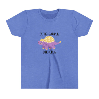 Ankylosaurus Cutie Saurus Dino Club Purple - Black Graphic - Unisex Jersey Short Sleeve Tee Super Comfy Dino T-Shirt Gift