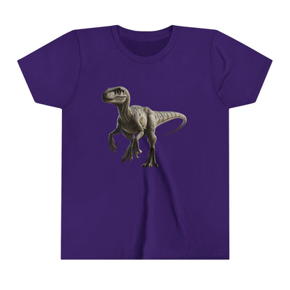 Youth Realistic Velociraptor T-Shirt – Fierce Style for Dinosaur Enthusiasts 🦖 - Unisex Jersey Short Sleeve Tee Super Comfy Dino T-Shirt Gift