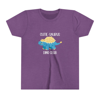 Youth Ankylosaurus Cutie Saurus Dino Club Blue - White Graphic - Unisex Jersey Short Sleeve Tee Super Comfy Dino T-Shirt Gift