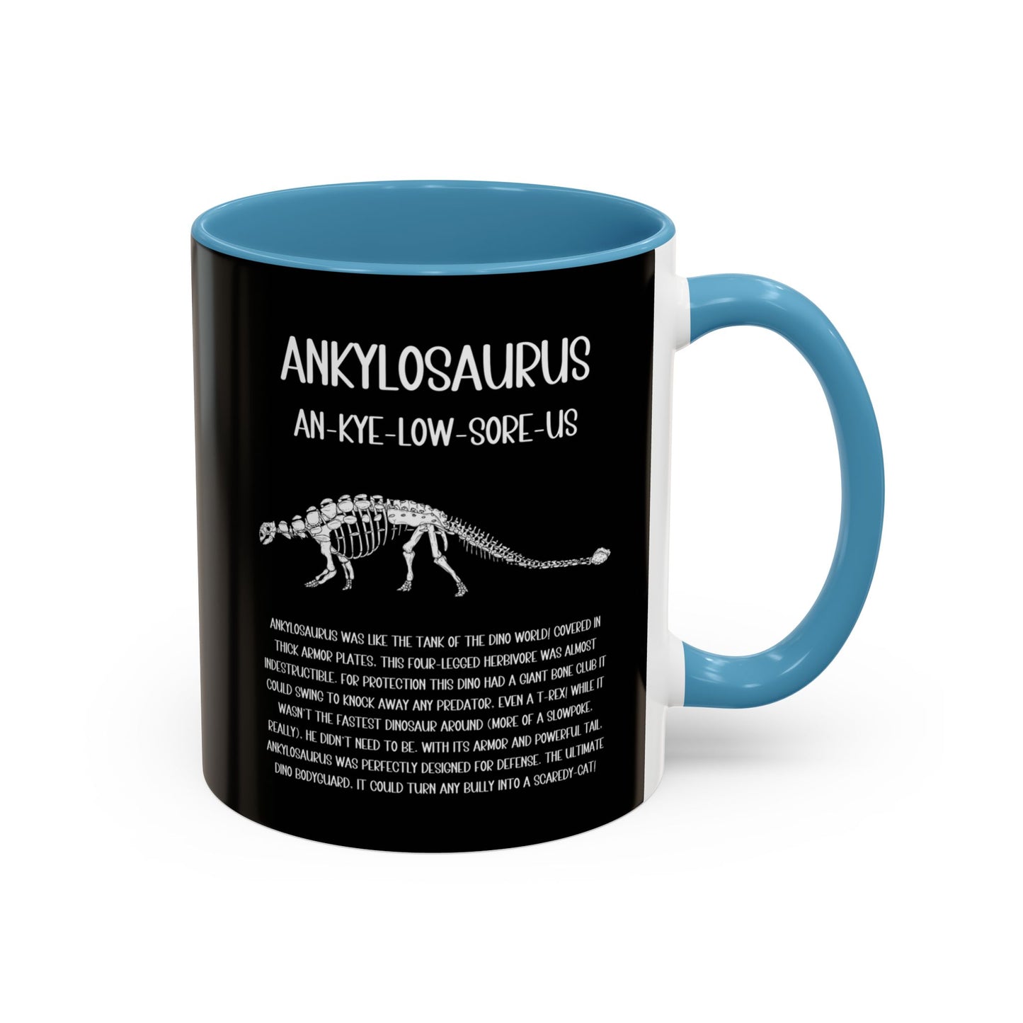 Fossil Ankylosaurus Mug with Detailed White Graphic Amazing Gift for the Dino Lovers in your life