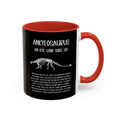 Fossil Ankylosaurus Mug with Detailed White Graphic Amazing Gift for the Dino Lovers in your life