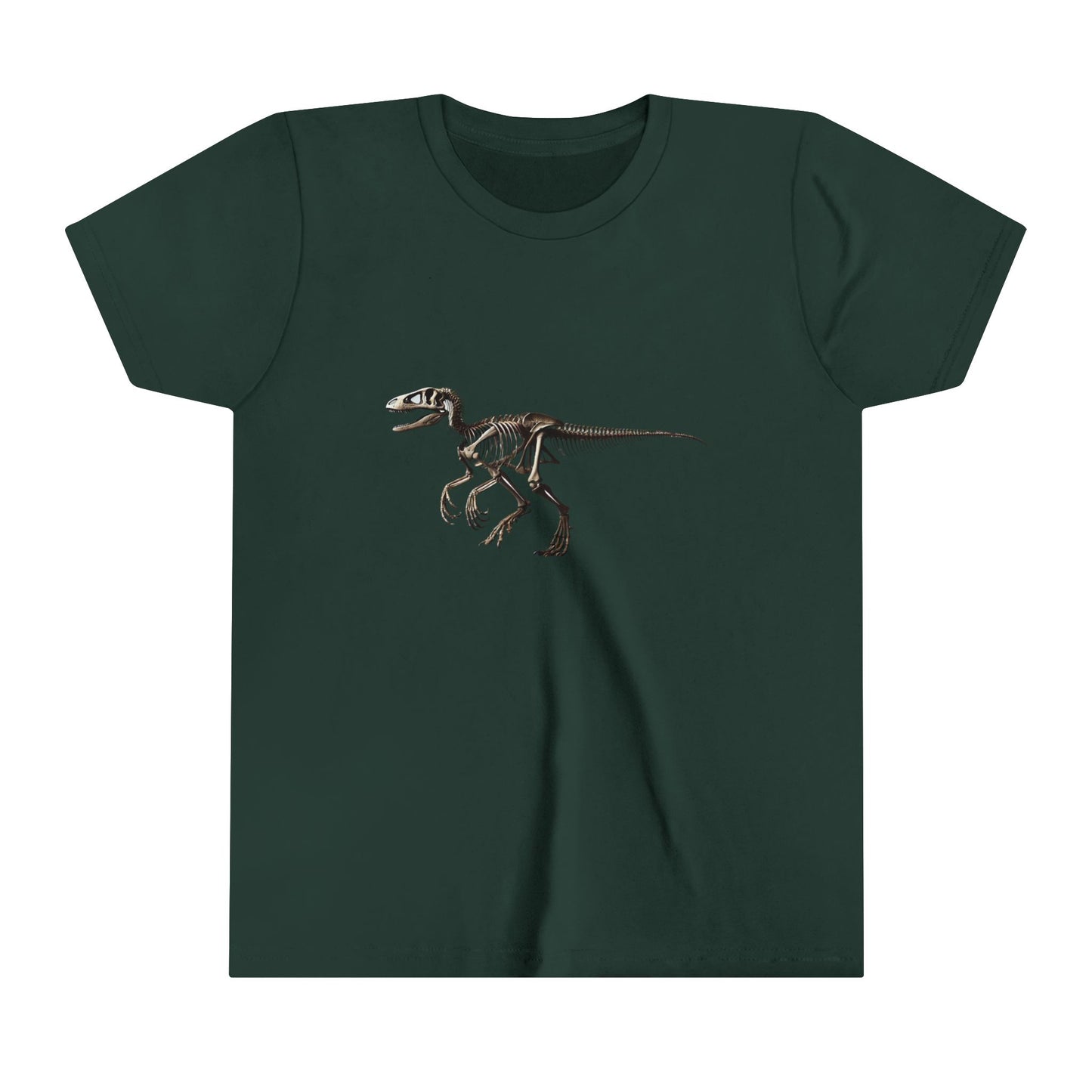 Youth Velociraptor Skeleton Tee – Classic Fossil Design for Dinosaur Enthusiasts! 🦖💀🦴 - Unisex Jersey Short Sleeve Tee Super Comfy Dino T-Shirt Gift