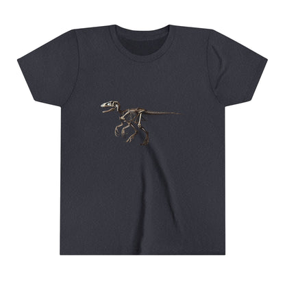 Youth Velociraptor Skeleton Tee – Classic Fossil Design for Dinosaur Enthusiasts! 🦖💀🦴 - Unisex Jersey Short Sleeve Tee Super Comfy Dino T-Shirt Gift