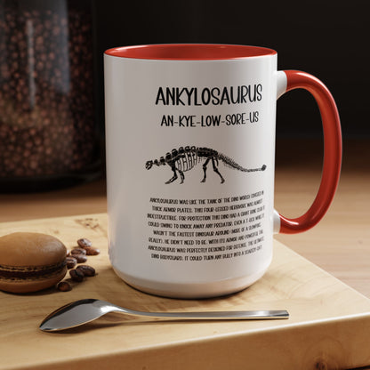 Fossil Ankylosaurus Mug with Detailed Black Graphic Amazing Gift for the Dino Lovers in your life