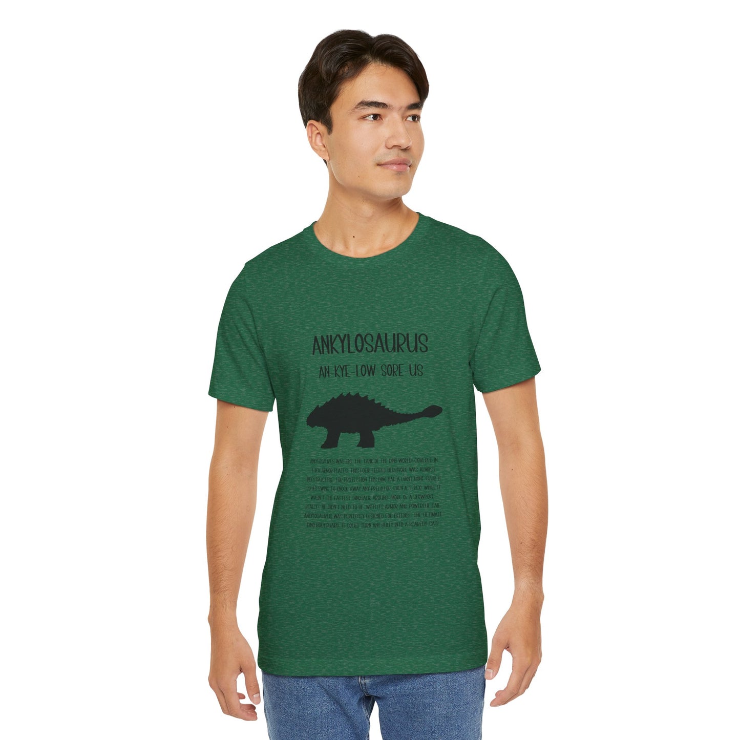 Ankylosaurus Detailed with Black Graphics - Unisex Jersey Short Sleeve Tee Super Comfy Dino T-Shirt Gift