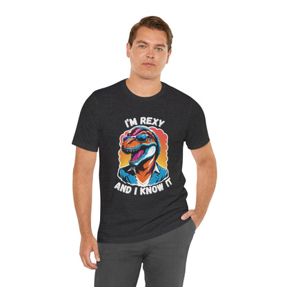 Swagger Rex – I’m Rexy and I Know It Unisex T-Shirt with Cool Sunglasses & Retro Style