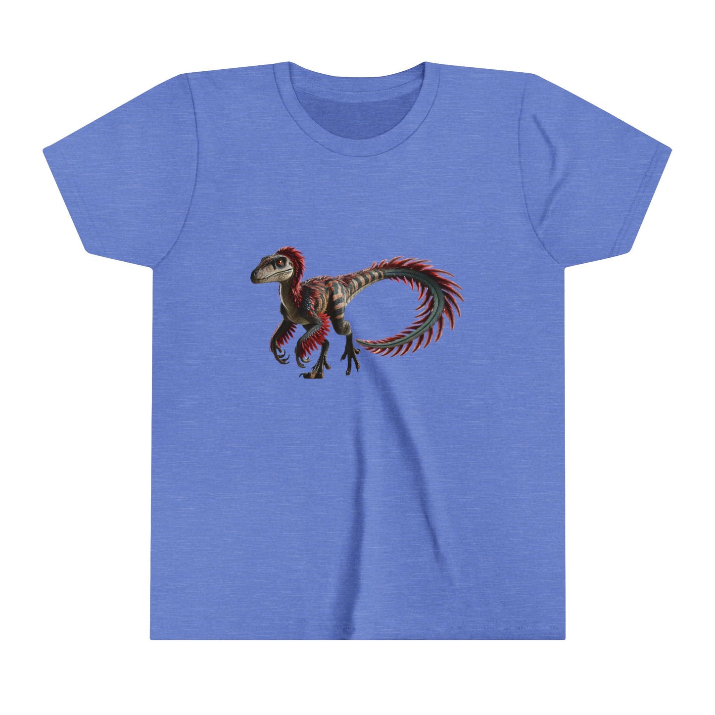 Youth Wild & Feathered Velociraptor Tee – Bold Jungle Vibes and Fierce Dino Style! 🦖🌿🔥 - Unisex Jersey Short Sleeve Tee Super Comfy Dino T-Shirt Gift