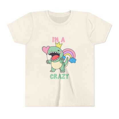 Crazy Cretaceous Cutie Youth Size T-Shirt for kids who love dinosaurs