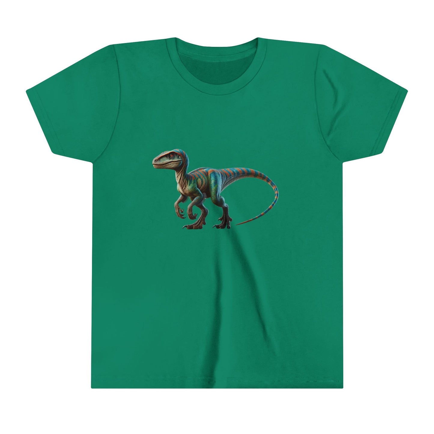 Youth Vibrant Velociraptor Adventure Tee – Unleash Your Inner Dino Explorer with Fierce Style! 🦖🌈 - Unisex Jersey Short Sleeve Tee Super Comfy Dino T-Shirt Gift