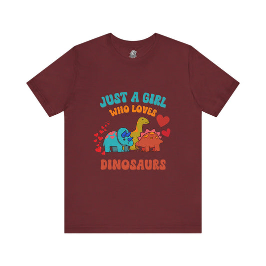 Retro - Just a Girl Who Loves Dinosaurs Unisex T-Shirt – Perfect for Dino Enthusiasts