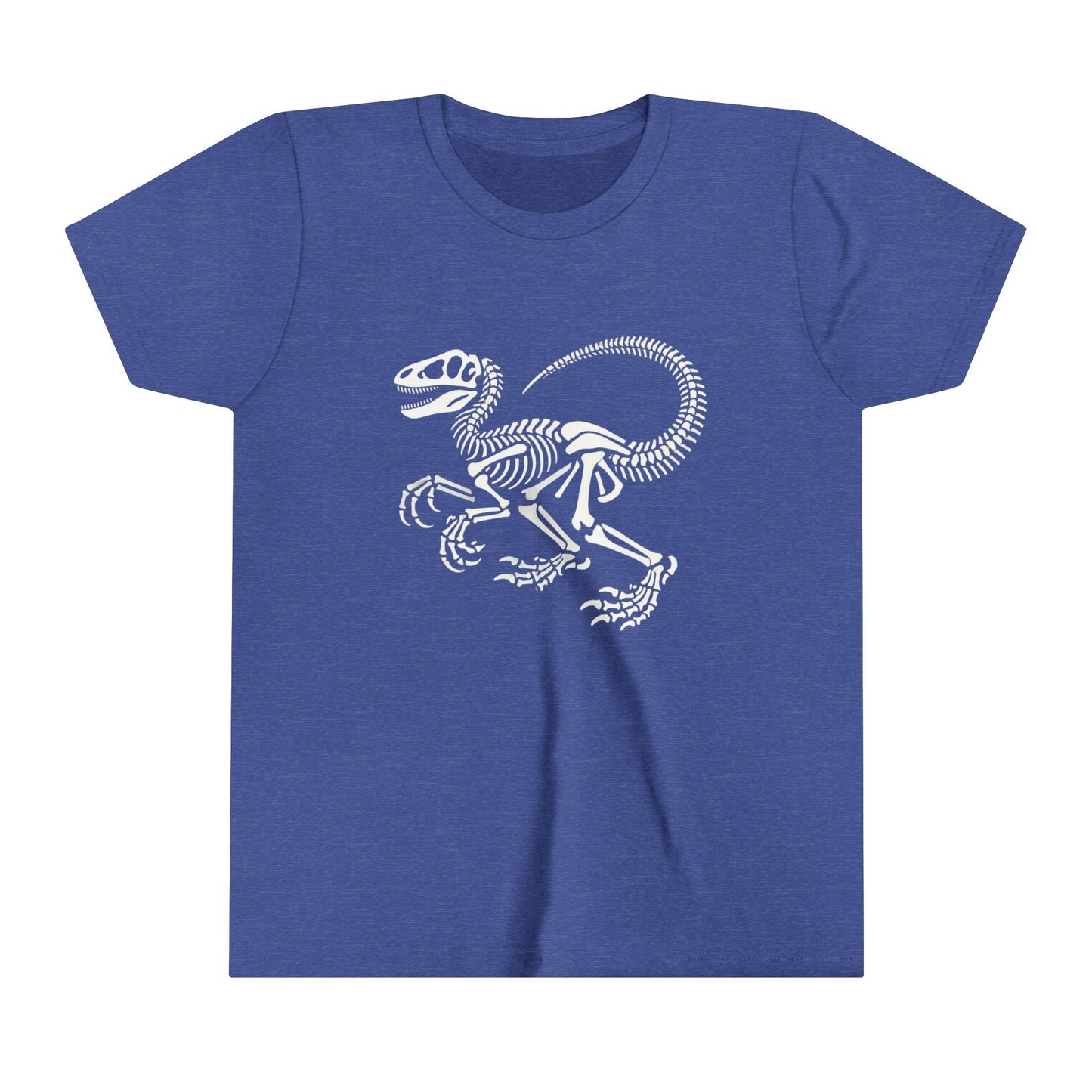 Youth Classic Velociraptor Skeleton Tee – Bold Fossil Design for Dino Fans! 🦖🦴⚒️ Unisex Jersey Short Sleeve Tee Super Comfy Dino T-Shirt Gift