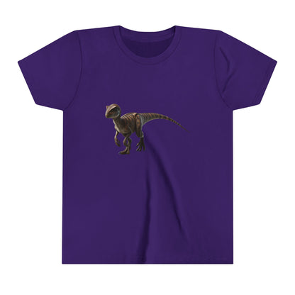 Youth Playful Velociraptor Tee – Bring Dino Adventure to Your Day! 🦖 - Unisex Jersey Short Sleeve Tee Super Comfy Dino T-Shirt Gift