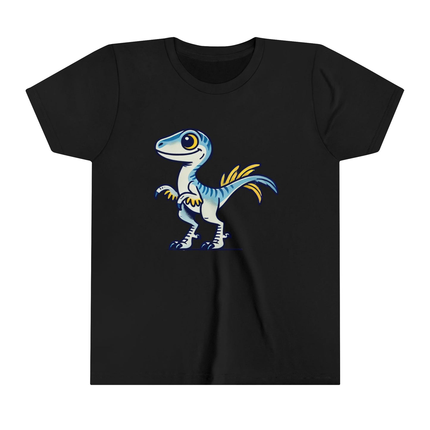 YouthPlayful Blue & Yellow Velociraptor Tee – Dino Fun for All Ages! 🦖💙💛 - Unisex Jersey Short Sleeve Tee Super Comfy Dino T-Shirt Gift