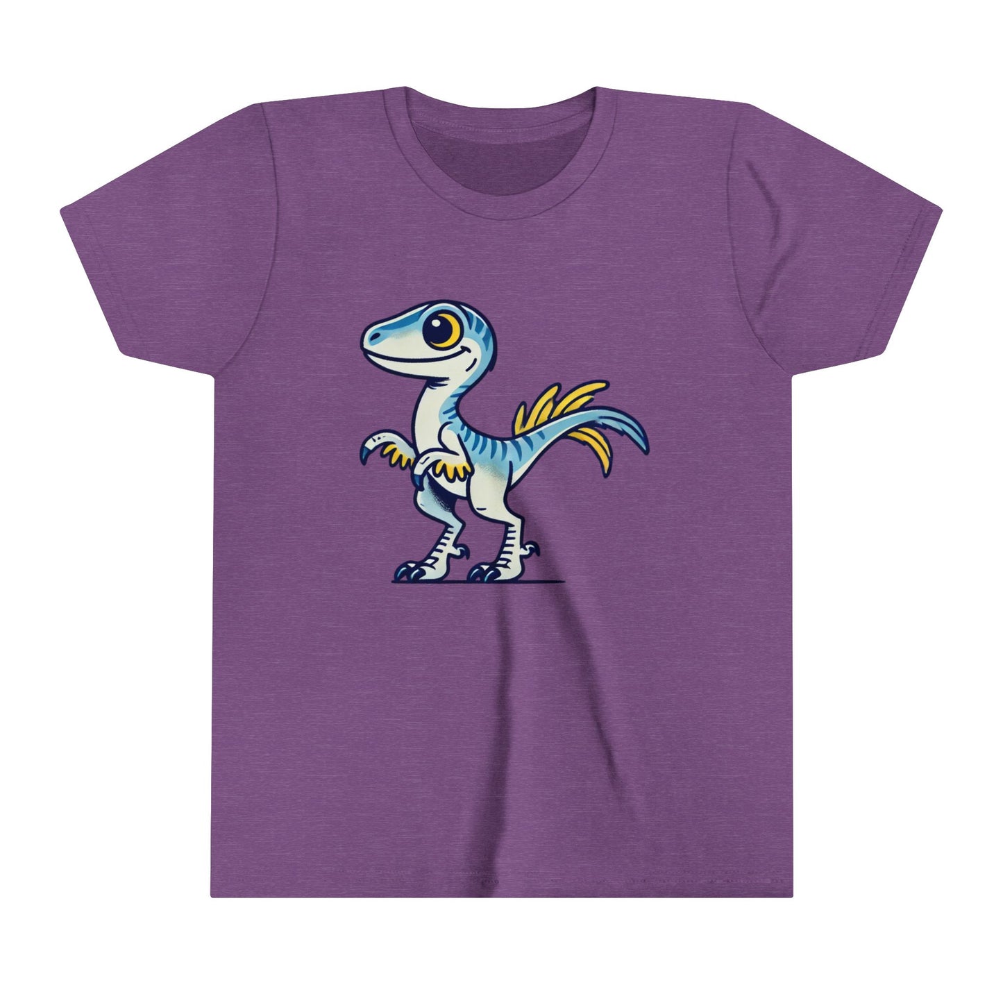 YouthPlayful Blue & Yellow Velociraptor Tee – Dino Fun for All Ages! 🦖💙💛 - Unisex Jersey Short Sleeve Tee Super Comfy Dino T-Shirt Gift