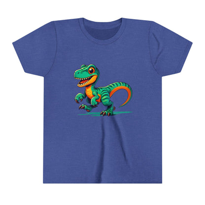 Youth Adorable Teal & Orange Baby Dinosaur Toy – Perfect for Dino-Loving Kids!🌊🦖💙 - Unisex Jersey Short Sleeve Tee Super Comfy Dino T-Shirt Gift