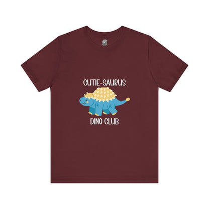 Ankylosaurus Cutie Saurus Dino Club Blue - White Graphic - Unisex Jersey Short Sleeve Tee Super Comfy Dino T-Shirt Gift