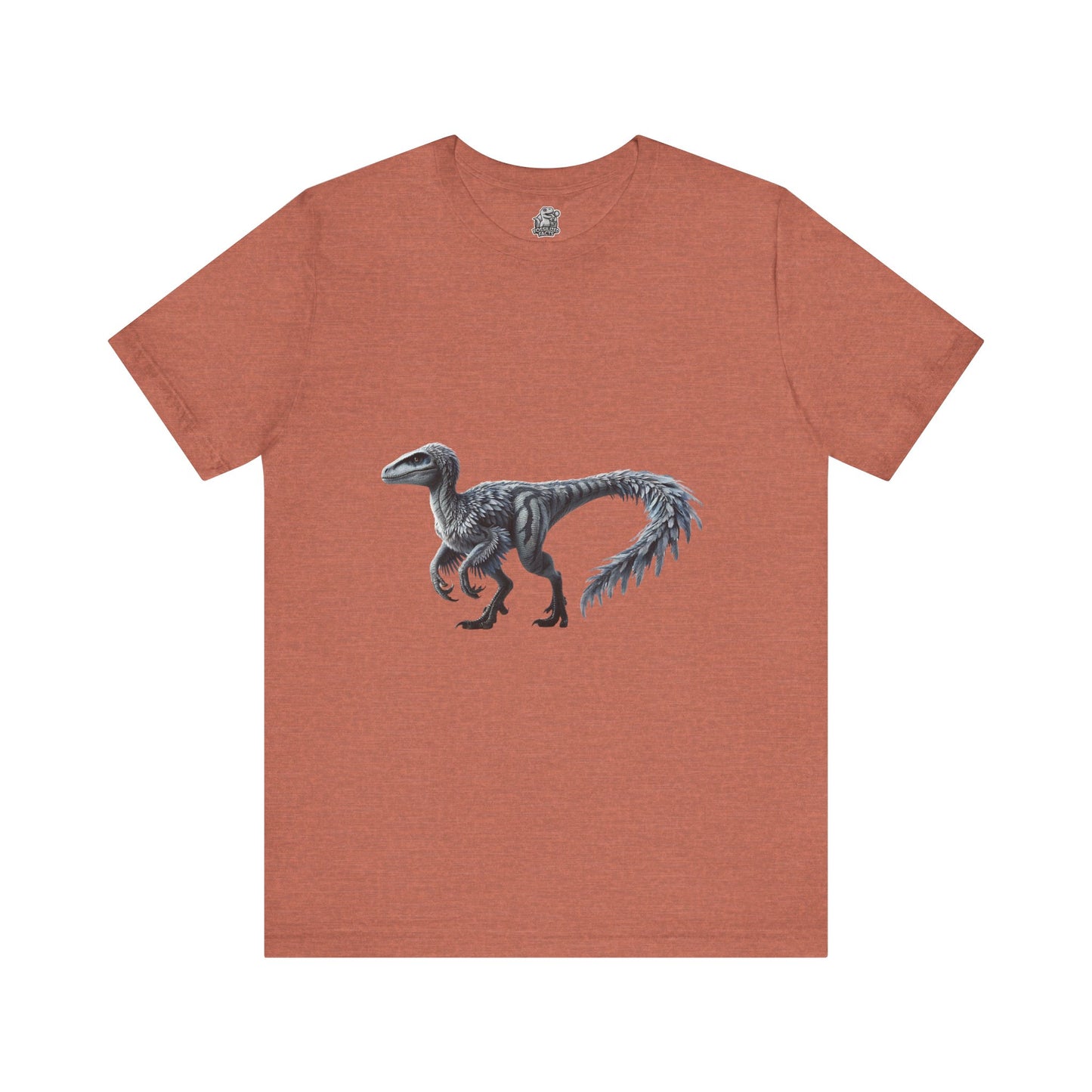 Elegant Feathered Velociraptor Tee – Sleek Style in Striking Silver & Gray 🦖🌌❄️ - Unisex Jersey Short Sleeve Tee Super Comfy Dino T-Shirt Gift