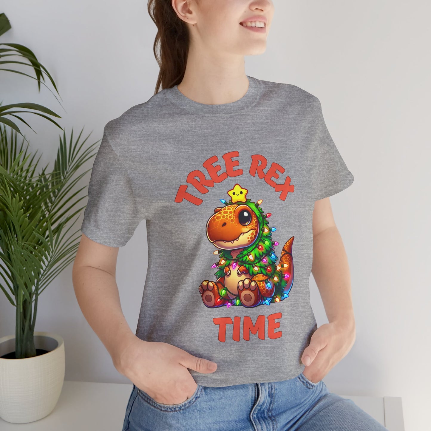 Tree Rex Time Christmas Kevin - Unisex Jersey Short Sleeve Tee Super Comfy Dino T-Shirt Gift