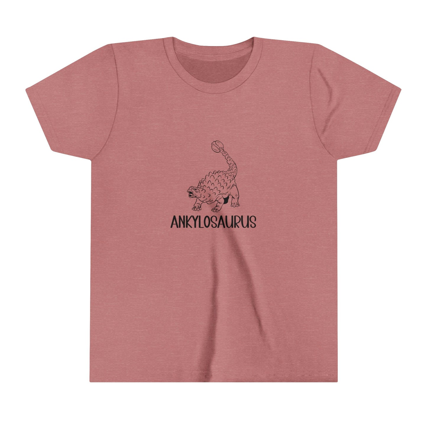 Youth Defensive Ankylosaurus T-Shirt with Black Graphics - Unisex Jersey Short Sleeve Tee Super Comfy Dino T-Shirt Gift