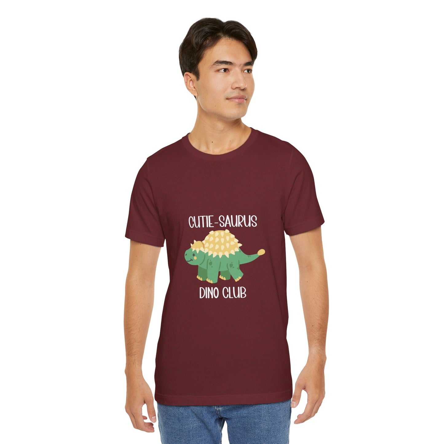 Ankylosaurus Cutie Saurus Dino Club Green - White Graphic - Unisex Jersey Short Sleeve Tee Super Comfy Dino T-Shirt Gift