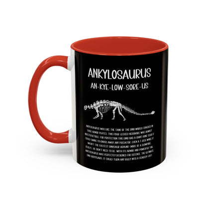 Fossil Ankylosaurus Mug with Detailed White Graphic Amazing Gift for the Dino Lovers in your life