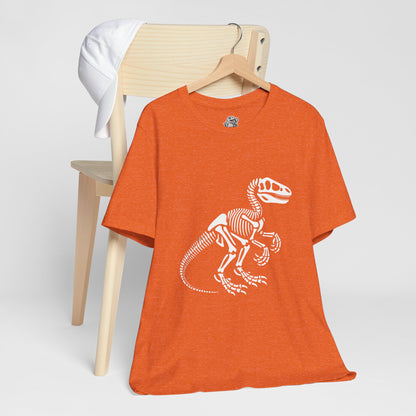 Velociraptor Skeleton Tee – Bold Fossil Graphic for Dinosaur Lovers! 🦖🦴✨ - Unisex Jersey Short Sleeve Tee Super Comfy Dino T-Shirt Gift