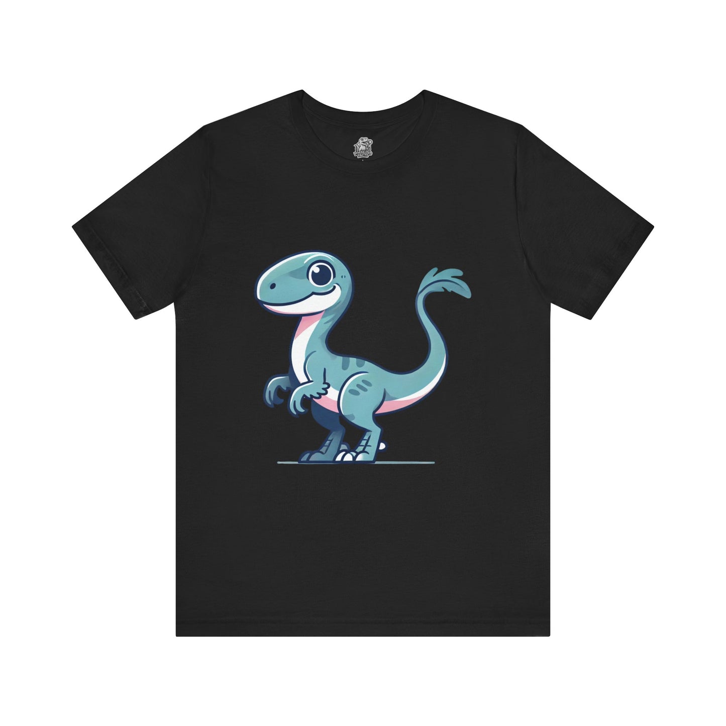 Adorable Blue Cartoon Cartoon Velociraptor - Unisex Jersey Short Sleeve Tee Super Comfy Dino T-Shirt Gift