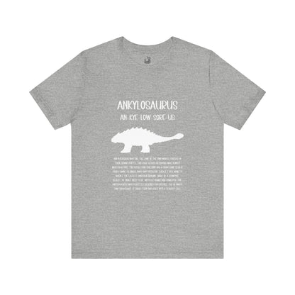 Ankylosaurus Detailed with White Graphics- Unisex Jersey Short Sleeve Tee Super Comfy Dino T-Shirt Gift