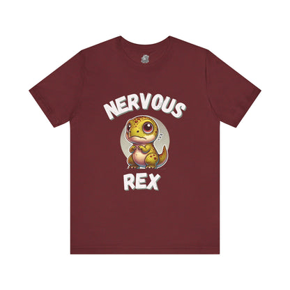 Cute Nervous Rex Unisex T-Shirt – Cute & Funny Unisex Dino Design for Everyday Fun