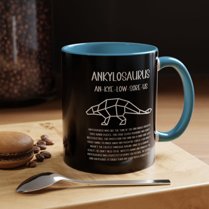 Polygon Ankylosaurus Mug with Detailed White Graphic Amazing Gift for the Dino Lovers in your life