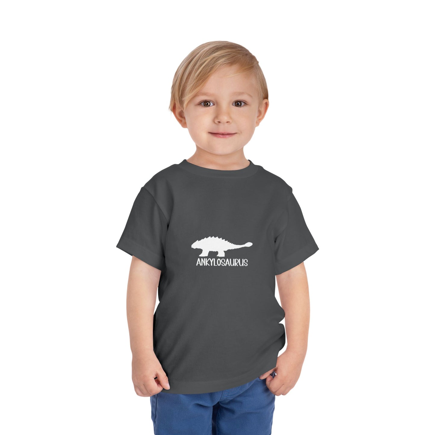 Toddler Ankylosaurus Black Graphics - Unisex Jersey Short Sleeve Tee Super Comfy Dino T-Shirt Gift