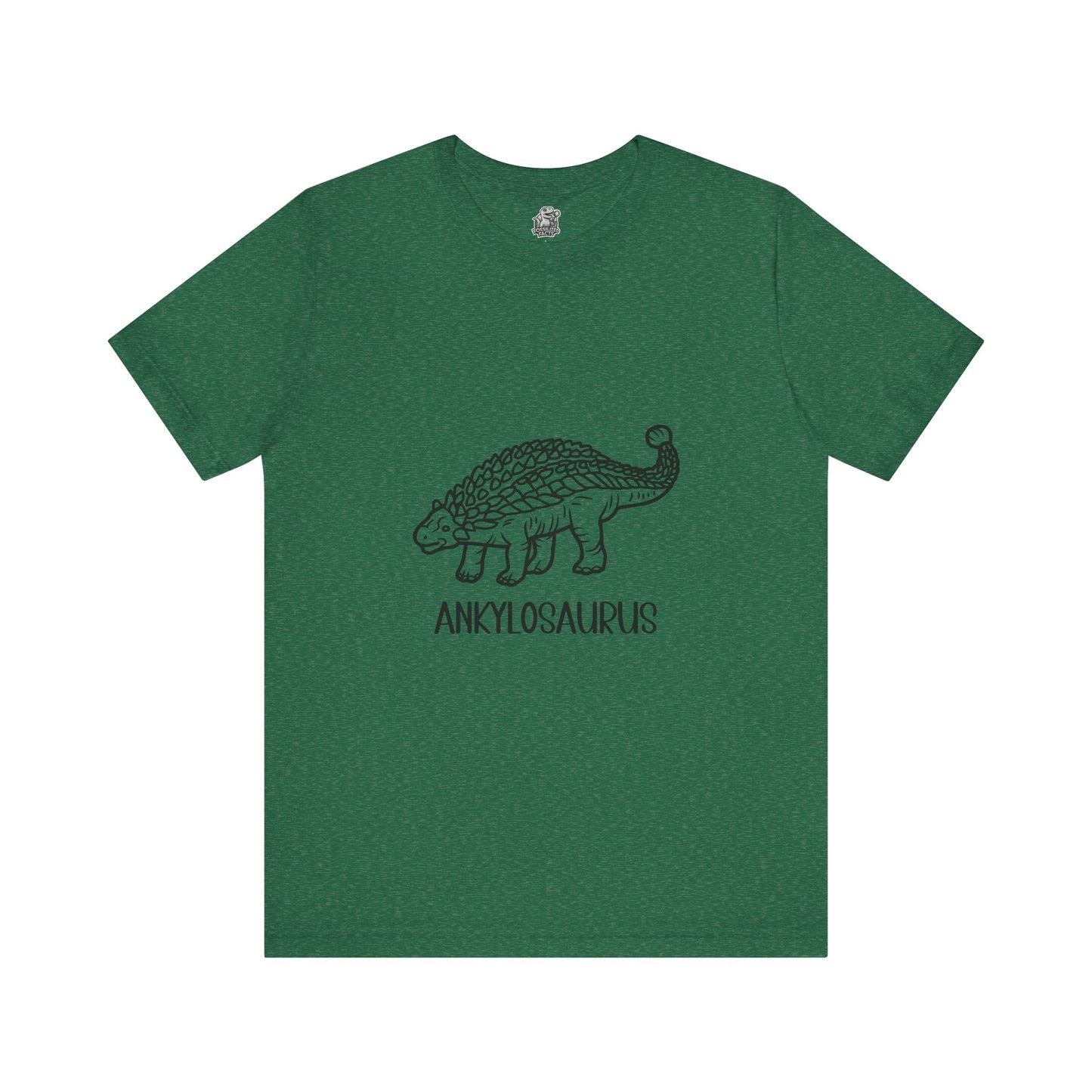 Outlined Ankylosaurus Black Graphic - Unisex Jersey Short Sleeve Tee Super Comfy Dino T-Shirt Gift