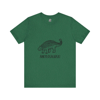 Outlined Ankylosaurus Black Graphic - Unisex Jersey Short Sleeve Tee Super Comfy Dino T-Shirt Gift