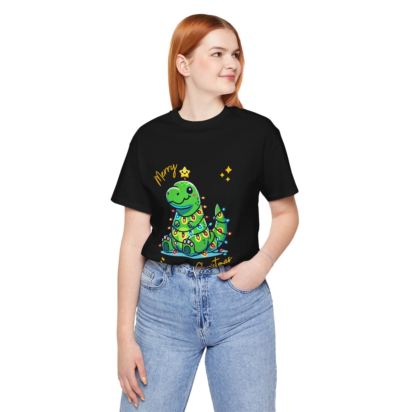 Tree Rex Merry Christmas Jerry - Unisex Jersey Short Sleeve Tee Super Comfy Dino T-Shirt Gift